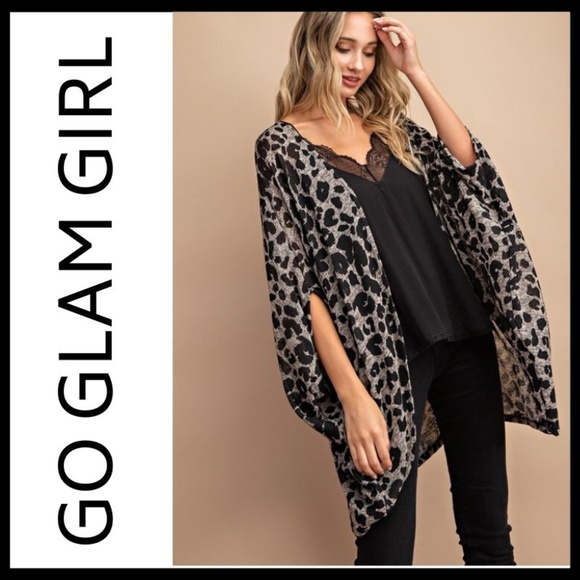 Glam Girl Fashion Sweaters - NWT Animal Print Dolman Sleeve Cardigan